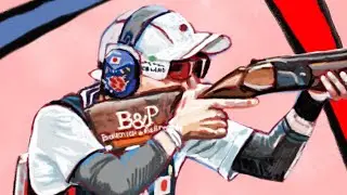 狙いを定める射撃のお絵描き動画