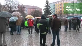 Demonstrace na Hlavním náměstí v Krnově