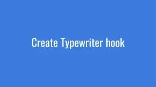 Type write effect in react | react custom hook | react tutorials