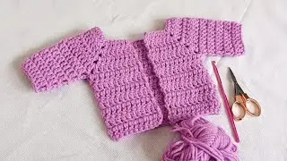 Easy  Crochet Sweater/ Cardigan for Beginners - All Sizes - with Measurement using T- Shirt / Tamil