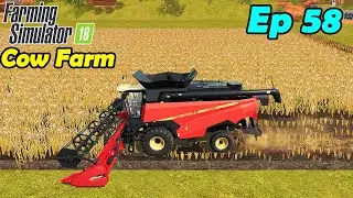 FS 18 COW FARM. Timelapse # 58. Wheat harvest with a new combine harvester. Digging sugar beets.