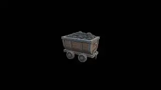 Low Poly Stylized Coal Mine Cart - Prop 3D Model | Game Asset Showcase