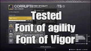 Destiny 2| Font of Vigor, Font of Agility tests