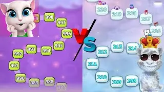 MY TALKING TOM LEVEL 50 MY TALKING ANGELA LEVEL 30 | My Tom Vs My Angela VS My Hank Vs My Angela 2 |