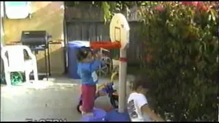Daryl and Amber playing basketball