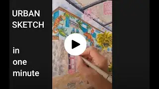Urban Sketching a Mexican Mural Scene in Watercolor and Pen [Timelapse]