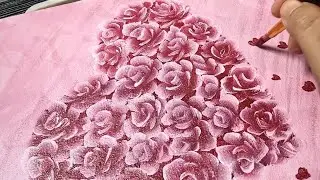 special easy simple painting for special person - one stroke painting flower roses lover