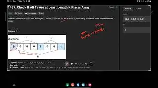 Check If All 1's Are at Least Length K Places Away || leetcode 1437