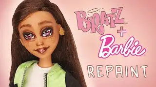 Bratz meets Barbie Hybrid || OoaK Doll Repaint || Custom Doll