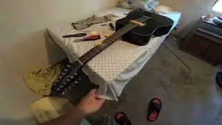 getting my 12 string ready for the gig 5