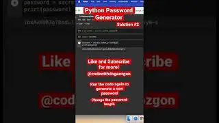 Python Password Generator | Solution #2 | Python For Beginners 