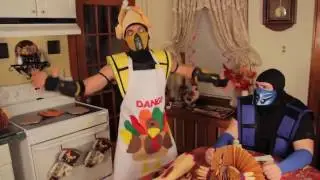 скорпион и саб зиро готовят курицу