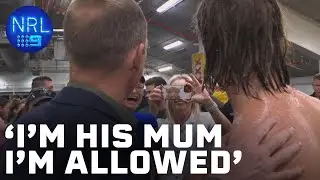 Blake Mozer's mum interrupts Locky's interview: In the Sheds | NRL on Nine