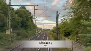 Streckenkunde Führerstandsmitfahrt Rheintalbahn am morgen Richtung Basel Lörrach Sonne Schweiz 4K