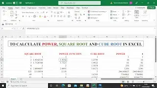 TO CALCULATE POWER &SQUARE ROOT & CUBE ROOT IN EXCEL✍️