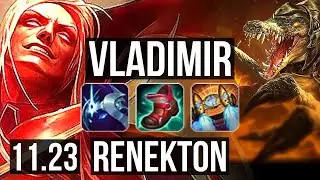 VLAD vs RENEKTON (TOP) | 6 solo kills, 1.5M mastery, 500+ games, Dominating | KR Master | 11.23