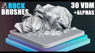 Rock VDM Brushes for ZBrush. Sculpting rock and stone ZBrush.