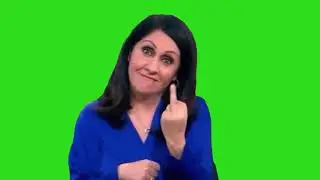 BBC newsreader middle finger countdown green screen