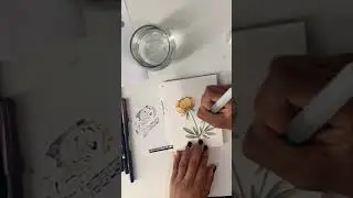 Watercolor Pioenrozen schilderen op de nieuwe Tombow Watercoloring set met postcard aquarel block