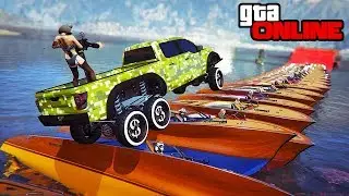 BOAT BRIDGE W/NEW DLC VEHICLES! || GTA 5 Online || PC (Funny Moments)
