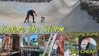 Back to Building Our Resort Cantina, Stairs,Pond and One broke LAPTOP