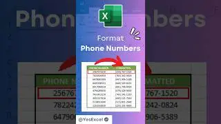 Format Phone Numbers in Excel