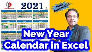 New Year Calendar 2021- How To Make New Year 2021 Calendar In Excel- Happy New Year- Digital Express