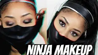 Ninja Halloween Makeup Tutorial | Glitter Smokey Eye