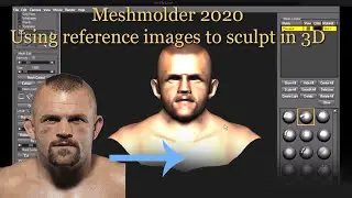 Using reference images to sculpting 3D Mesh (Man Head)