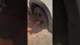 Opening and tightening tyre bolt using wrench gun 