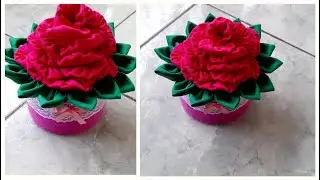 POTE DE HIDRATAÇÃO PESO DE PORTA ROSA DE FUXICO