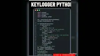 | KEYLOGGER 🔑🔓  PYTHON 🛵 || 