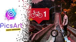 An interesting tutorial with PicsArt/Combining Instagram likes with bicycle