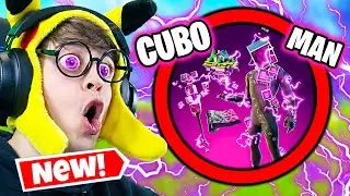 Superhéroe **CUBO-MAN** Skin Challenge en Fortnite!! (Reto Minijuego Nueva Skin Cubo Kevin)