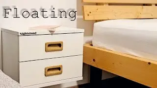 Floating Nightstand With 2 Drawers and Inlay Oak Handles