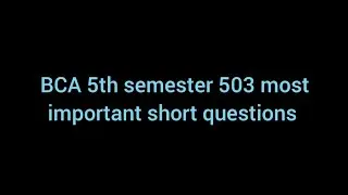 BCA 5th semester | 503 Network Technology most important short questions #bca #networktheory