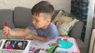 Разукрашивание барашка фломастерами. Часть 2