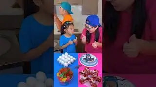 Wednesday addams cake vs random food ice cream challenge! 🍨