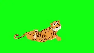 tiger All Motion cartoon Green Screen Video Footage Free 