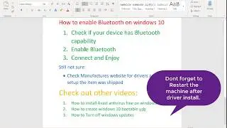 Step by Step: How to turn on bluetooth on windows 10 (Enable Bluetooth) - 2020