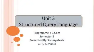 SESSION 26(A) SQL DDL COMMANDS    B.com 5th sem