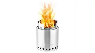 Solo Stove Lite Double Wall Gasifier Wood Burning Stove Cooking Bacon & Eggs