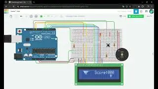 Arduino T-Rex Dino Game | Tinkercad Simulation