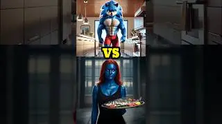 Food Art Battle: Sonic vs Various Dishes (Wonder woman, She Hulk, Super woman, Mystique)