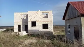Russian village house progress. The slow process of building a house in a Russian village.