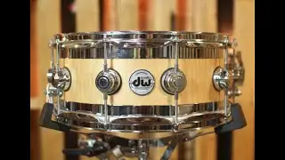 Used DW 6x14 Collector's Natural Lacquer over Maple Edge Snare Drum - SO#743360