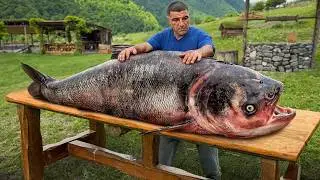 Giant Fish With Juicy Oranges Baked In An Underground Tandoor!