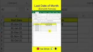 Eomonth formula in excel