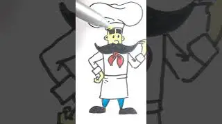 HOW TO DRAW A CHEF | КАК НАРИСОВАТЬ ПОВАРА #Shorts