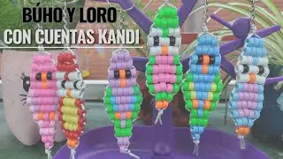 Tutorial de 2 lindos llaveros: Búho y Loro con Chaquiras o Cuentas Kandi!♡ Idea genial y sencilla!♡
